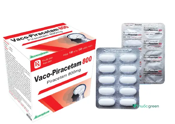 Thuốc điều trị bệnh thần kinh ở người cao tuổi Vaco-Piracetam 800 (hộp 10 vỉ x 10 viên nén)